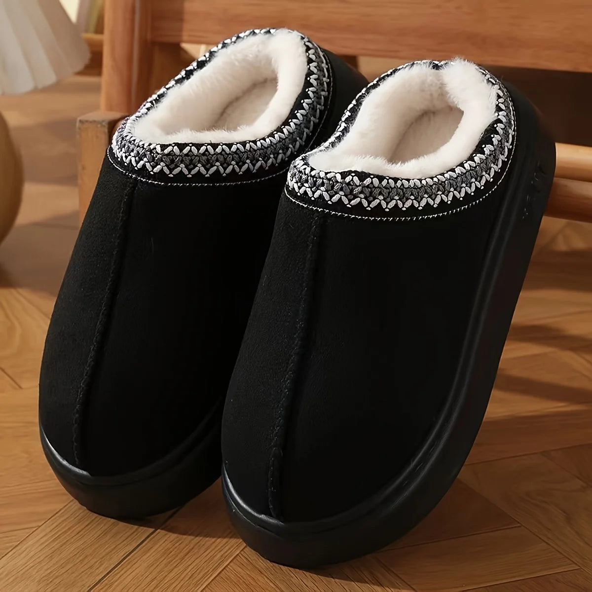 Women's Comfort Lined Slippers Soft Sole Winter Warm Indoor Outdoor