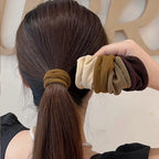 4 Set Solid Widen Thicken Hair Band Ropes Women Ponytail Holder Hair
