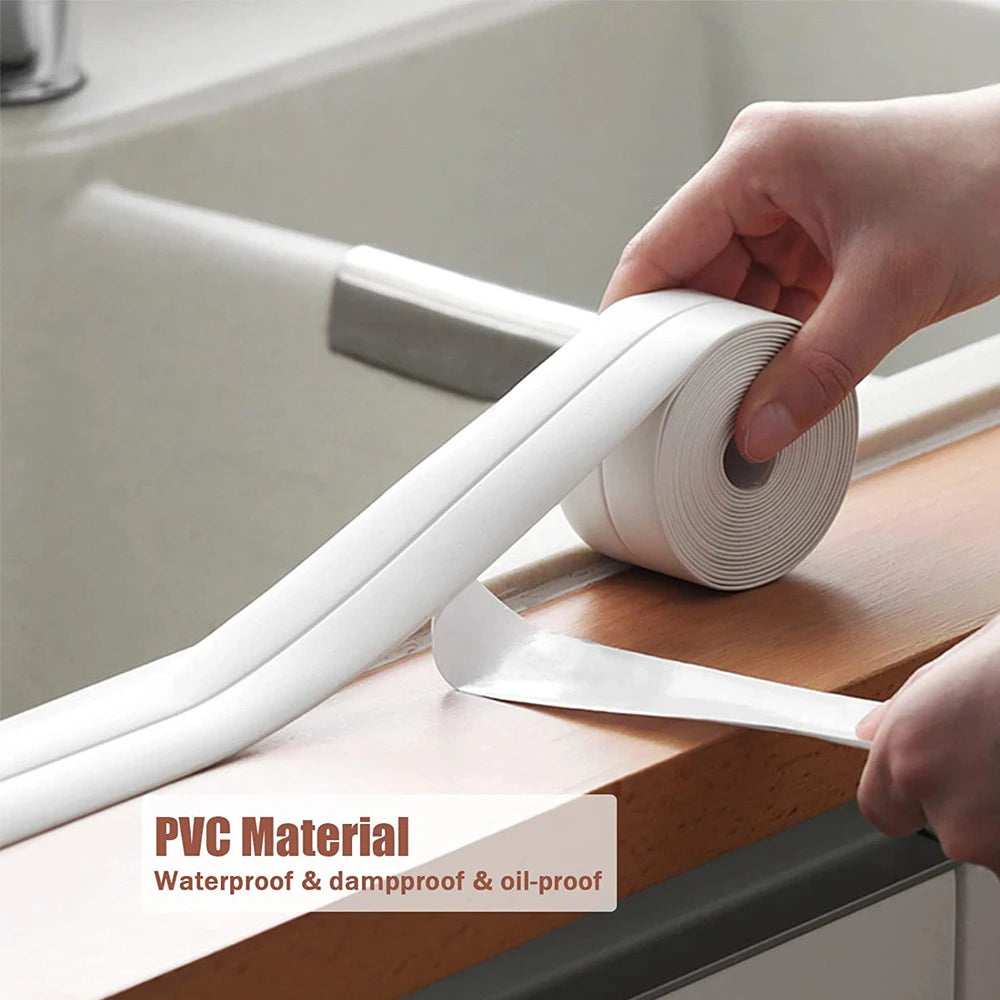 3.2M Bath Caulk Tape Self Adhesive PVC Oil-Proof Kitchen Sink Edge