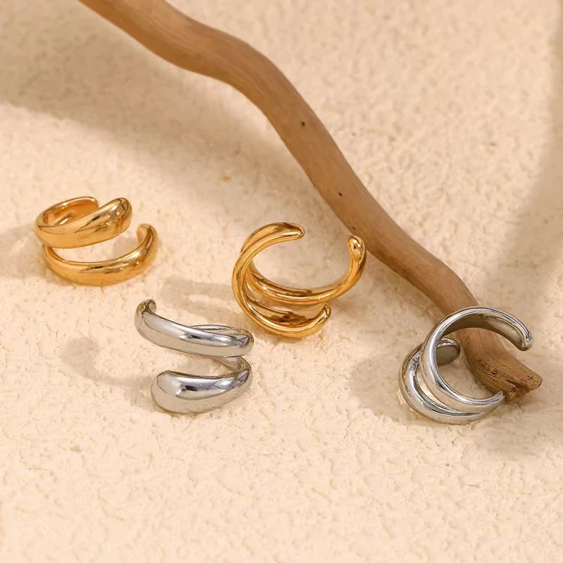 Fashion Women's Piercless Ear Clip Earring Classic Gold Color Trendy
