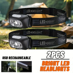 Strong Light Headlamp Portable LED Sensor Headlamp USB Rechargeable