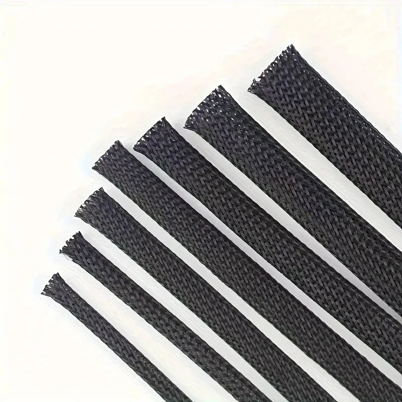 10m /32.8 Feet Pet Expandable Braided Mesh Sleeve Black Flexible Wire