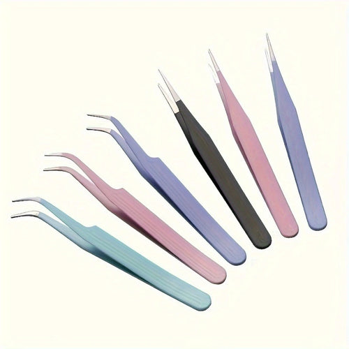 2pcs Stainless Steel Precision Tweezers, Color Scrapbook , Straight