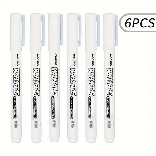 3/6pcs Waterproof White Marker Pen for Tire Painting, Fabric, Wood,