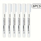 3/6pcs Waterproof White Marker Pen for Tire Painting, Fabric, Wood,