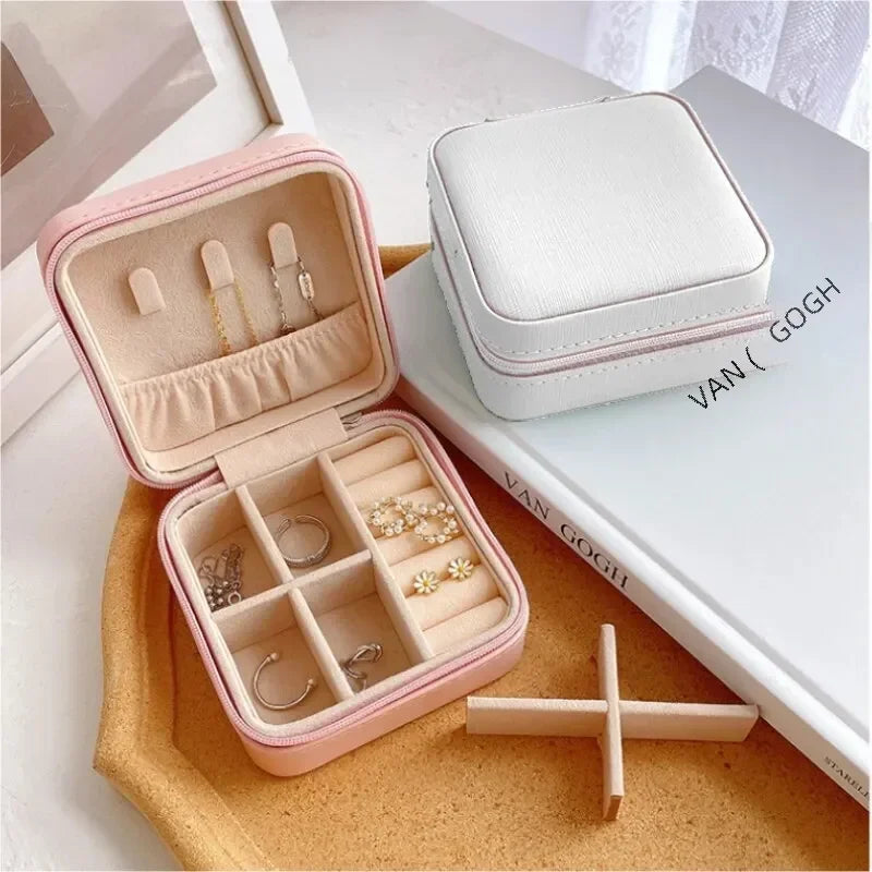 Mini jewelry storage box portable family travel earrings necklace