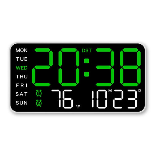 LED Digital Wall Clock Temperature Date Week Display Table Alarm
