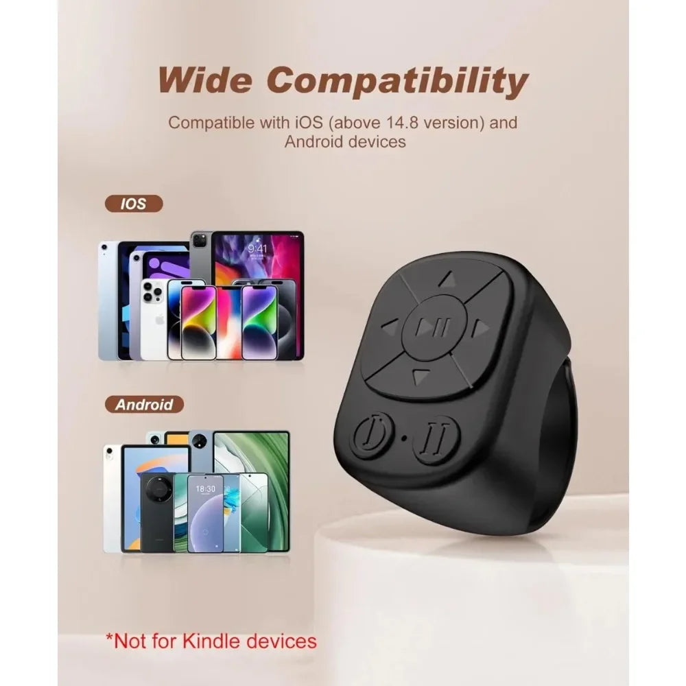 Remote Control Is Suitable for iPhone iPad Bluetooth Page Turning Ring