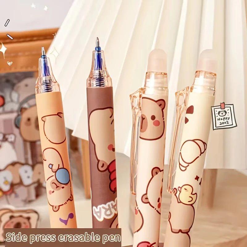 6Pcs Capybara Kawaii Gel Pen Set Cute Aesthetic Stationery