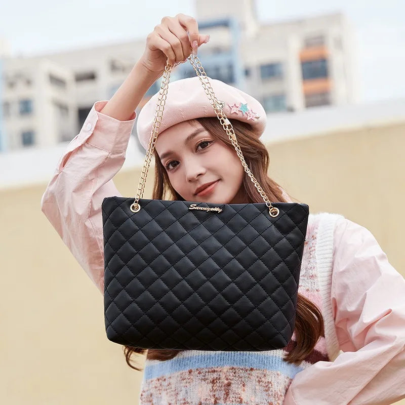 Fashion Large Capcity Handbags Chain Bag Women's Retro Shoulder Bag