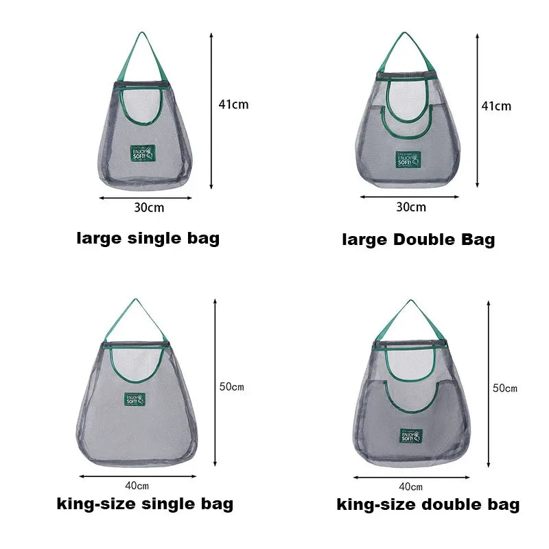 Reusable Storage Bags Kitchen Hanging Mesh Bag Home Fruit And