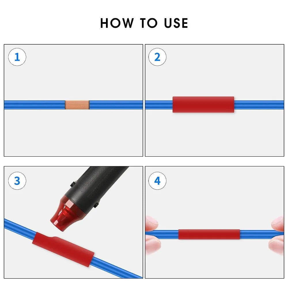 127-1060 pcs 2:1 Heat Shrink Tube Shrinking Assorted Polyolefin