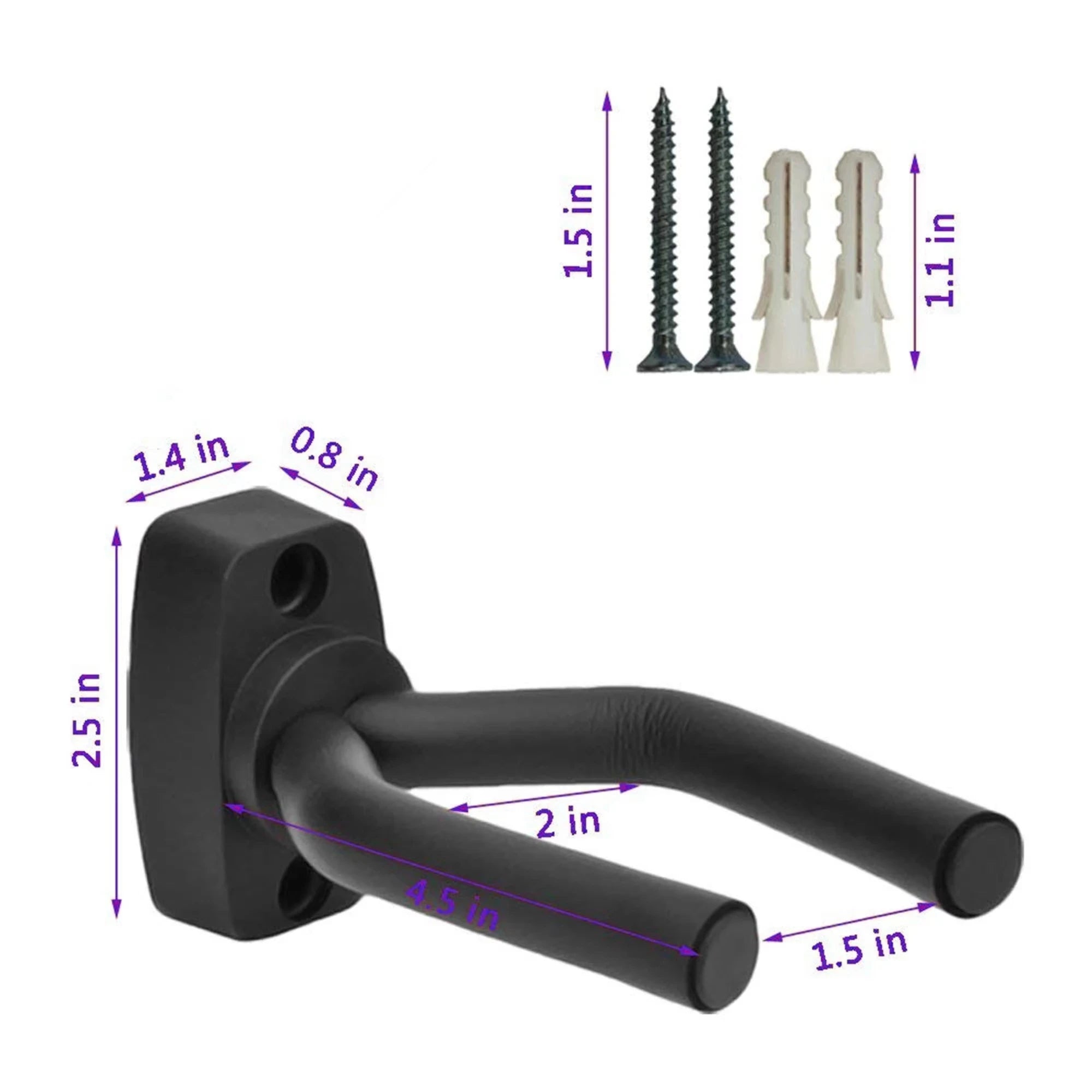 1/2 Pcs Wall Mount Guitar Hanger Hook Non-slip Holder Stand for