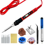 80W Soldering iron kit adjustable temperature LCD solder welding tools