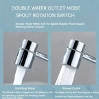 1pc 1080° Swivel Stainless Steel Faucet Extender Splashproof Dual