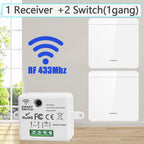 Wireless Light Wall Switch Relay Receiver RF 433Mhz 1/2/3Gang Panel