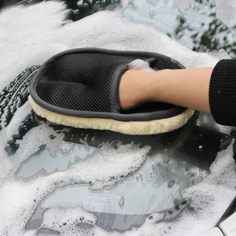 Car Styling Wool Soft Car Washing Gloves Cleaning Brush Motorcycle