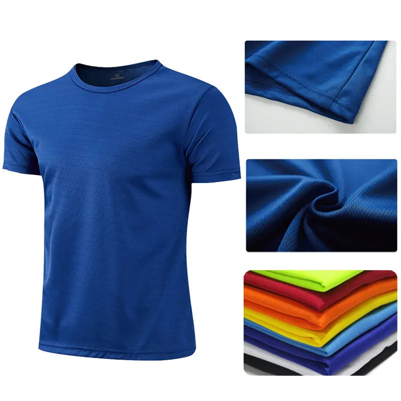 Men Women Quick Dry Short Sleeve Sport T Shirt Gym Jerseys Fitness