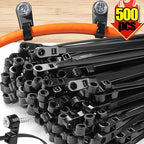 500/100PCS Screw Hole Cable Ties Reusable Fixed Nylon Cable Ties