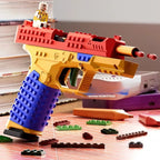 Hanging Toy Gun Continuous Firing Building Block Pistol Shell Throwing