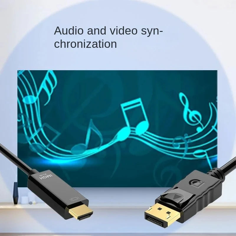 1.8M DP To HDMI-compatible Cable 4k DisplayPort To HD Adapter Male To
