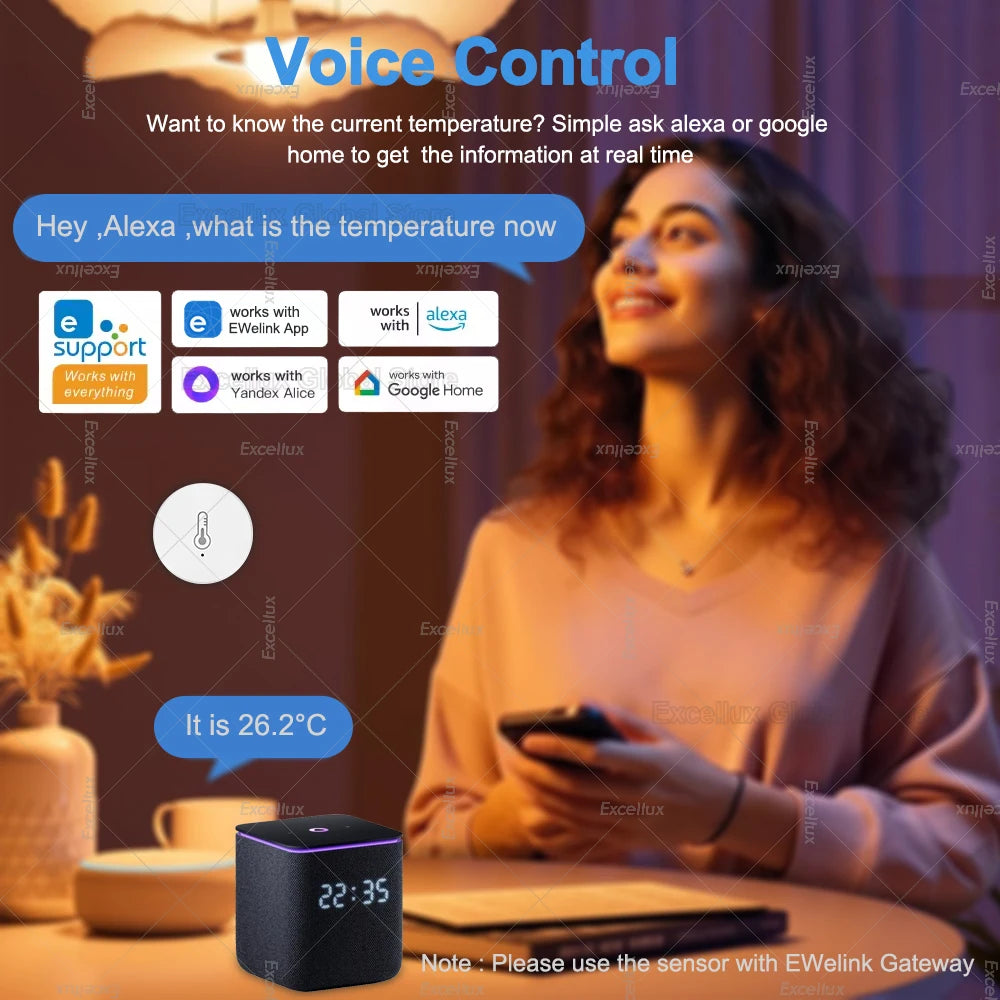 EWelink Smart Zigbee Temperature Humidity Sensor App Control Indoor