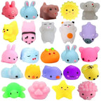 20Pcs Mini Cute Cartoon Animal Stress Relief Toys For Boys Girls
