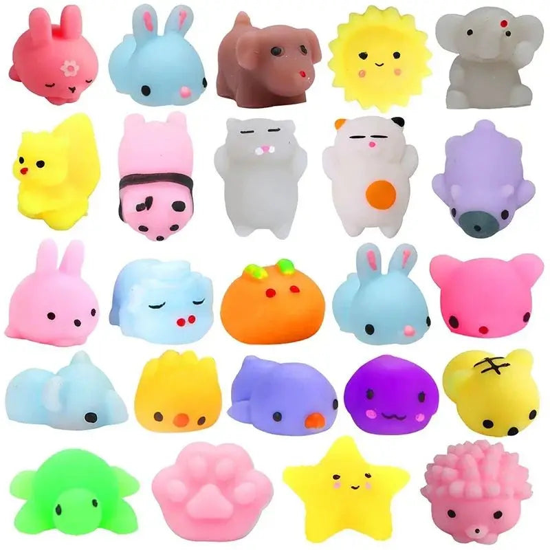 20Pcs Mini Cute Cartoon Animal Stress Relief Toys For Boys Girls