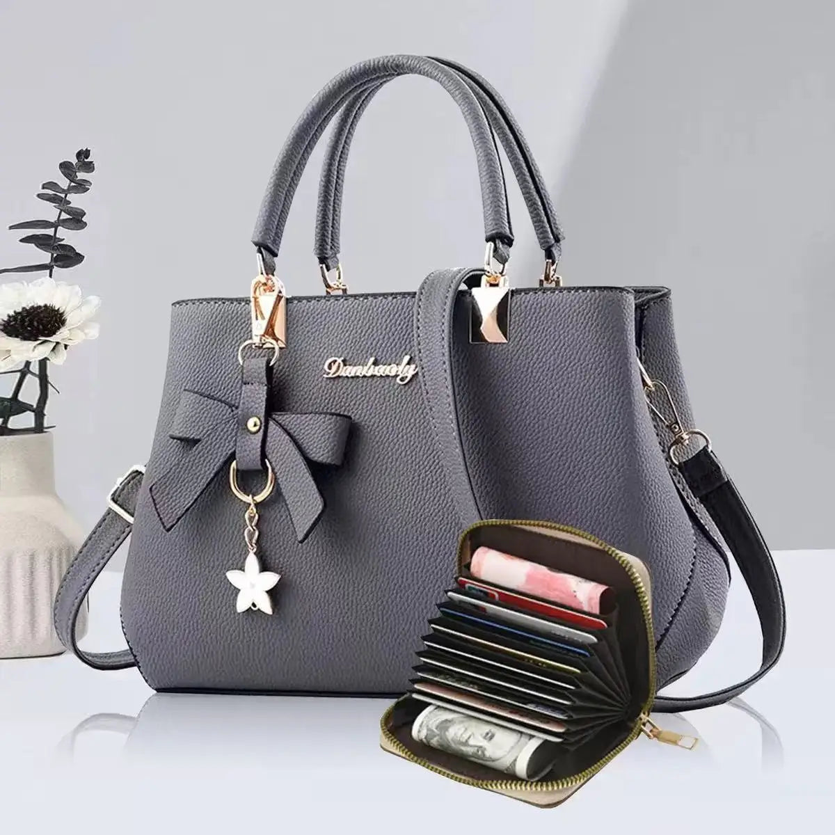New Korean version trendy autumn and winter bow women's bag portable