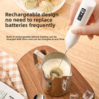 Wireless Milk Frother Electric Type-C Handheld Blender Stainless Steel