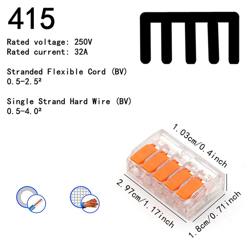 10-75 Pcs Orange Universal Type Quick Plug-in Terminals,Electrical