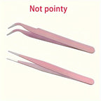 2pcs Stainless Steel Precision Tweezers, Color Scrapbook , Straight