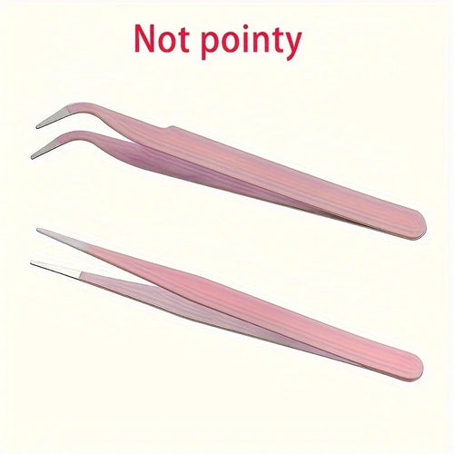 2pcs Stainless Steel Precision Tweezers, Color Scrapbook , Straight