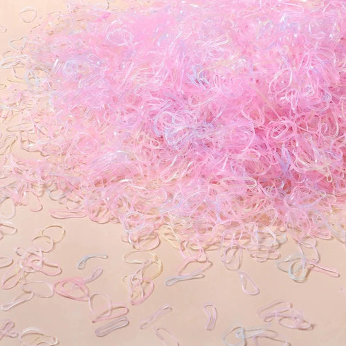 500/1000/2000pcs Girls Colourful Disposable Rubber Band Hair Ties
