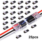 10/25/50PCS Double-Wire Plug-in Connector Pluggable 2 Pin 2 Way Led