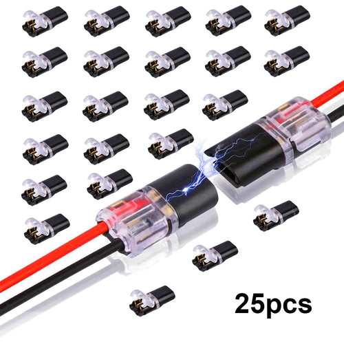 10/25/50PCS Double-Wire Plug-in Connector Pluggable 2 Pin 2 Way Led