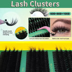 60D80D100D Thick False Eyelashes with Mixed Length, D Curl Cat-Eye
