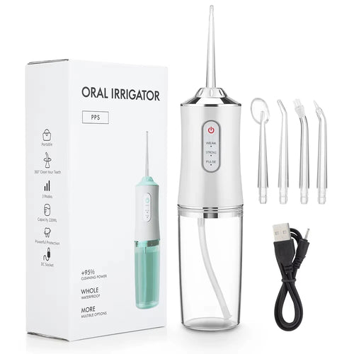 Oral Irrigator Portable Dental Water Flosser USB Rechargeable Water