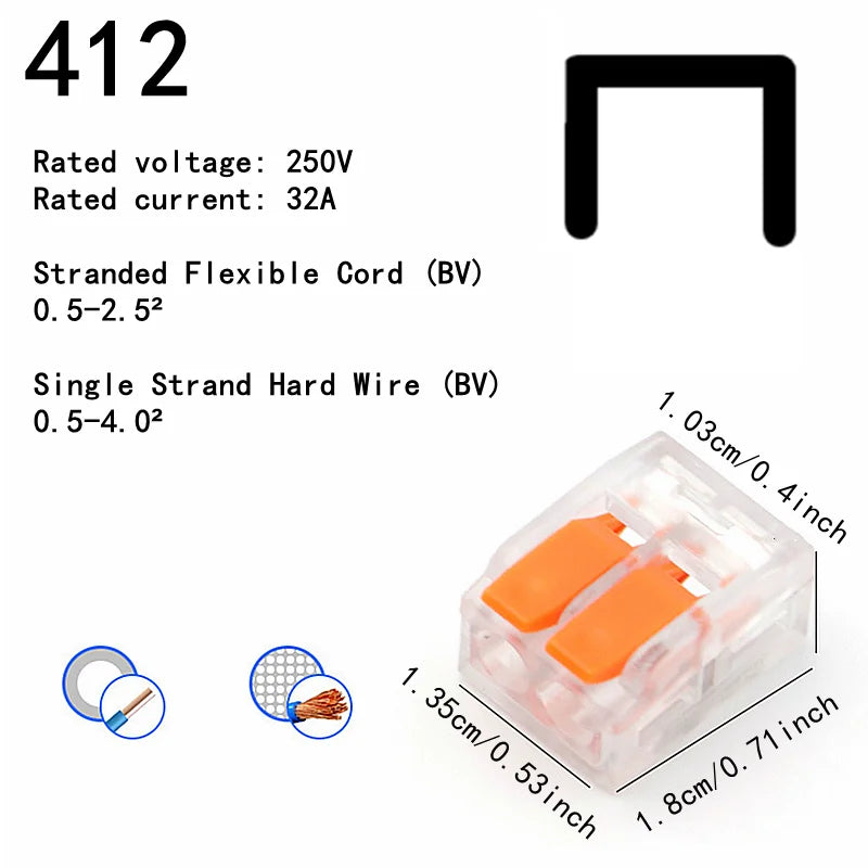 10-75 Pcs Orange Universal Type Quick Plug-in Terminals,Electrical
