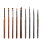 9PCS Nail Brush Liner DIY Painting Pen Manicure Acrylic Drawing Brush