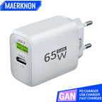 USB Charger 65W GaN Type C Fast Charging PD Power Adapter Quick