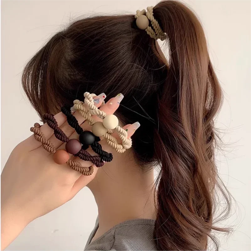 10PCS Headband Leather Band Female High Ponytail Holster Hair