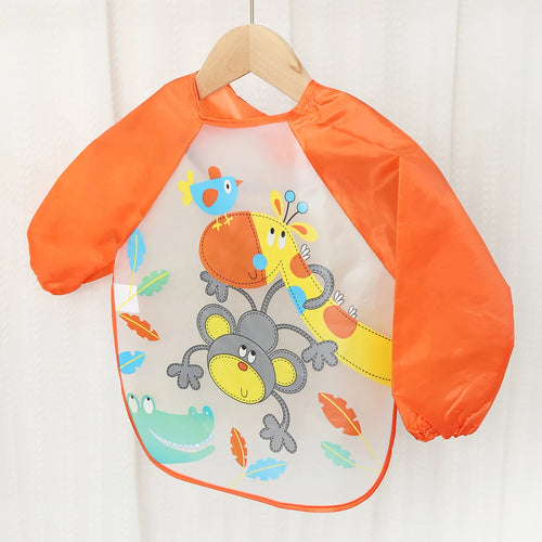 Waterproof EVA Full Sleeve Baby Bibs Children Apron Long Sleeve