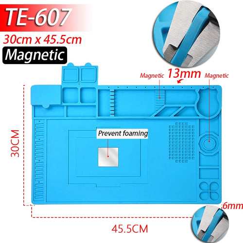 500℃ Heat-Resistant Soldering Station Silicon Mat Work Pad Desk