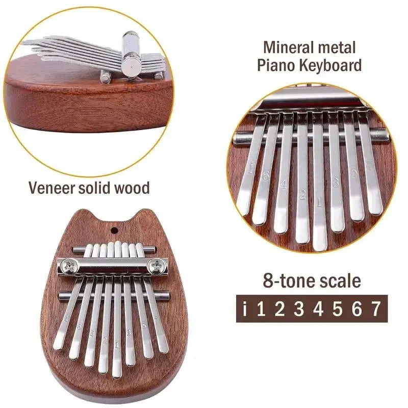 8 Key Mini Wooden Kalimba High Quality Exquisite Finger Thumb Piano