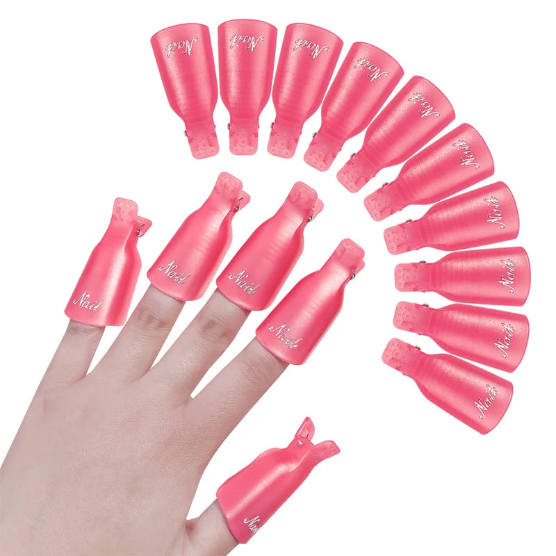 10 Pcs/Bag Colorfulful Acrylic Manicure Art Dipped Cap Clip Nail