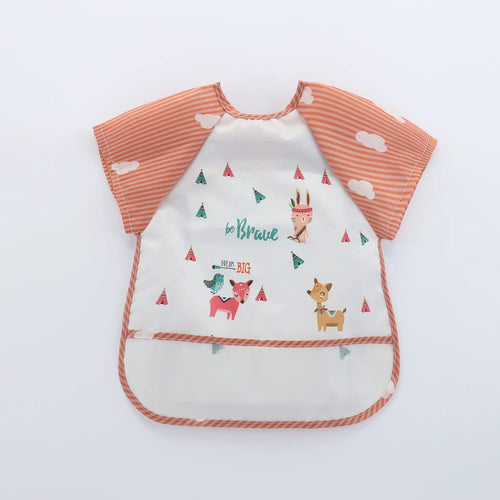 Waterproof EVA Full Sleeve Baby Bibs Children Apron Long Sleeve
