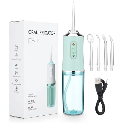 Oral Irrigator Portable Dental Water Flosser USB Rechargeable Water