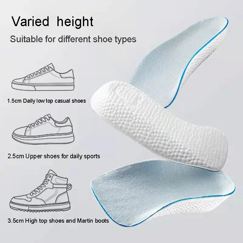 1.5/2.5/3.5 Cm Arch Support Height Increase Insoles Light Weight Soft