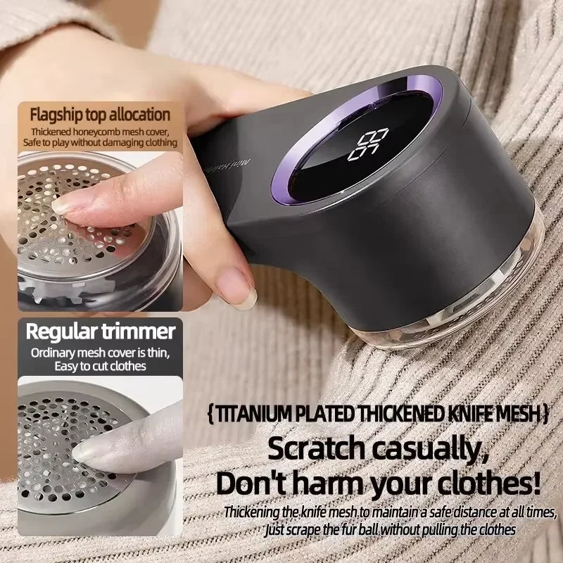 HOMEFISH LED Digital Electric Lint Remover USB Rechargeable Fabric